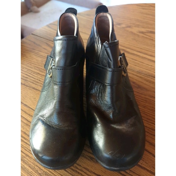 SANITA WOMENS BLACK LEATHER ANKLE BOOTS Size 40 US 9 - Picture 2 of 13